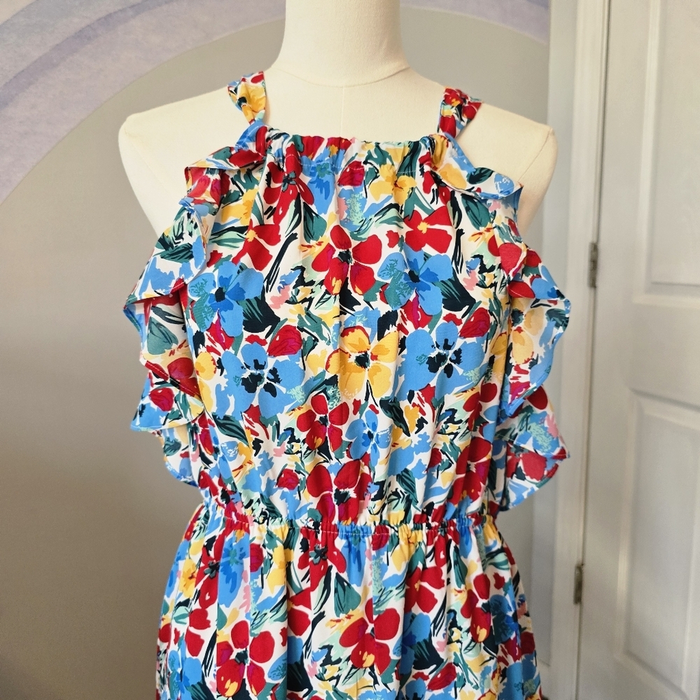 Jess Lea | Large | Floral Ruffle Halter Dress - Picture 2 of 8